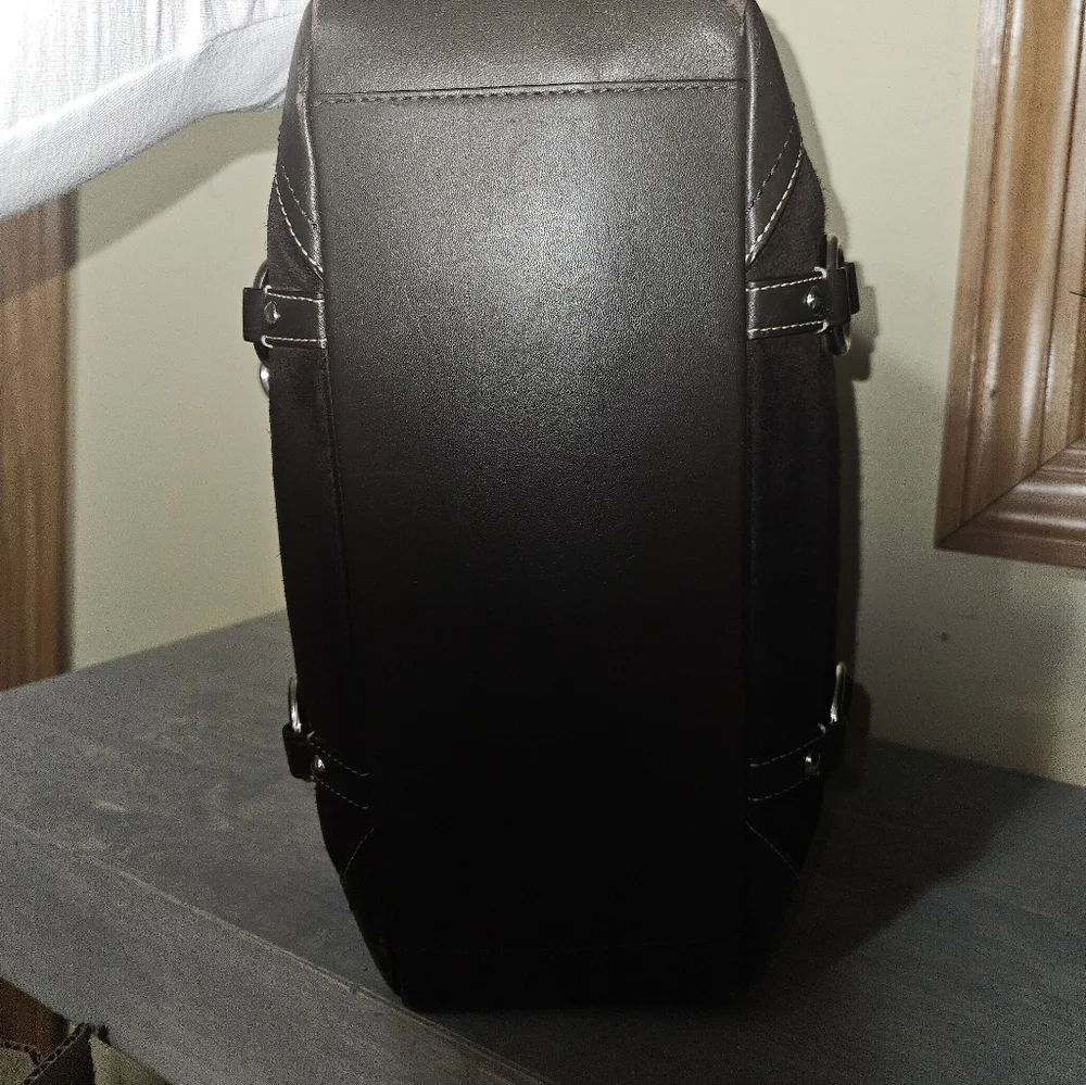 Coach Authentic Brown Leatherware Suede Shoulder Hand Bag F12836 Bag Vintage! - Picture 5 of 8
